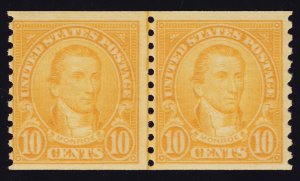 US Scott 603 Coil Line Pair Mint NH OG Lot AC401 2