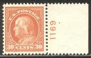 U.S. #420 CHOICE Mint XF NH - 30c Orange Red, P12 