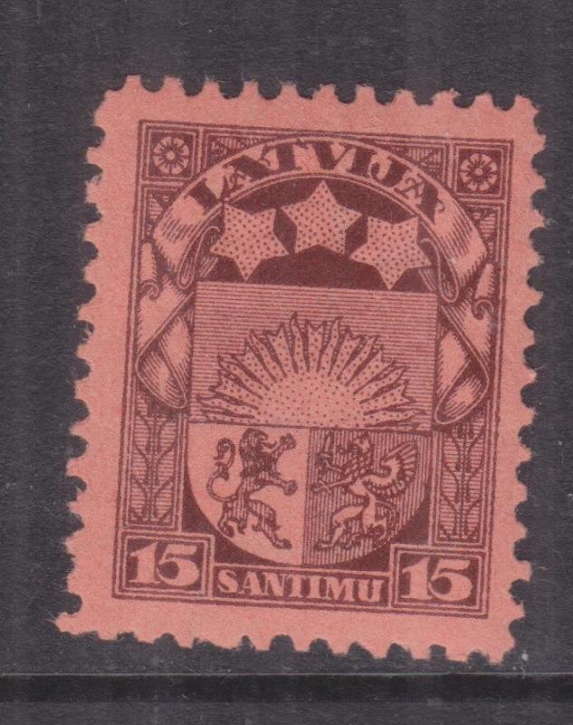 LATVIA, 1928 Arms, 15s. Purple on Salmon, perf. 10, lhm.