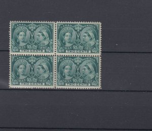 #52 Jubilee issue 1897 2c BLK 2xVF+2xF MNH Cat $340 Canada mint 