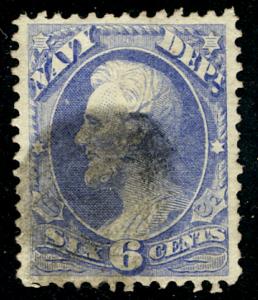 US #O38 SCV $35. 6c Navy, VF/XF used, super centering, large margins, Fresh! ...