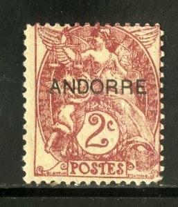 FRENCH ANDORRA 2 MH BIN $1.00 ANGELS