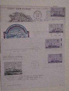 US FDC 4 DIFF.   STEAMSHIP 1944 CACHET ADDRESSED