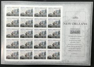 US #4952 MNH Sheet of 20 War of 1812 New Orleans SCV $35.00