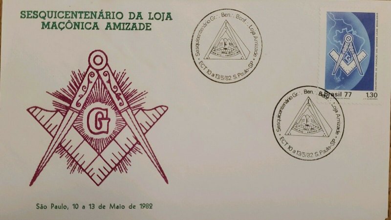 A) 1982, BRAZIL, FREEMASONRY, SESQUICENTENNIAL OF FRIENDSHIP MASONIC LODGE, ECT 