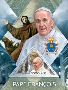 TOGO - 2013 - Pope Francis - Perf Souv Sheet - Mint Never Hinged