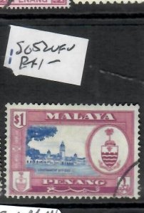 MALAYA PENANG   (PP1708B)  ARMS    $1   SG 52   VFU 