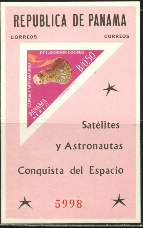 PANAMA Sc#453F 1964 Space Conquest US Astronauts Imperforate S/S Mint OG NH