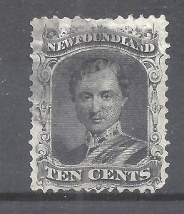 Canada NEWFOUNDLAND #27a YELLOWISH THIN PAPER 10c PRINCE ALBERT BS26989