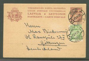 Latvia  1929 Postcard from Latvia to Germany Riga cancellation, text in German