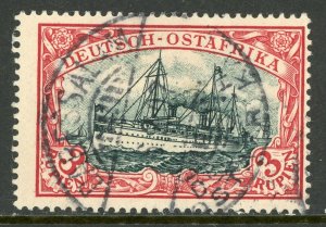 East Africa 1900 Germany 3 Rupie Yacht Ship Unwatermark Scott # 21 VFU SON W981