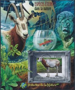 BURUNDI 2012 SHEET  bur12413b EXTINCT SPECIES WILDLIFE LIONS