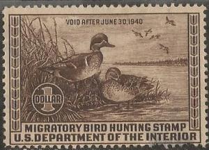 U.S. Scott #RW6 $1 Duck Stamp - Mint Single