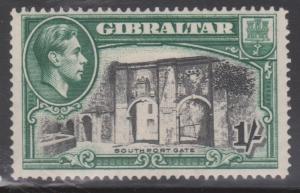GIBRALTAR Scott # 114a Mint Hinge Remnant - KGVI Pictorial Perf 14 x 14