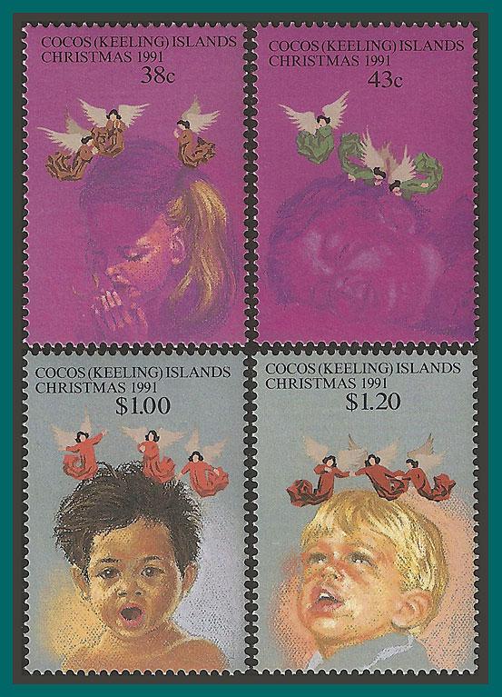 Cocos 1991 Christmas, MNH 244-247,SG247-SG250