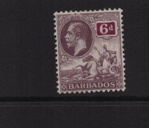 Barbados 1912 Sg177 6d MCA watermark mounted mint