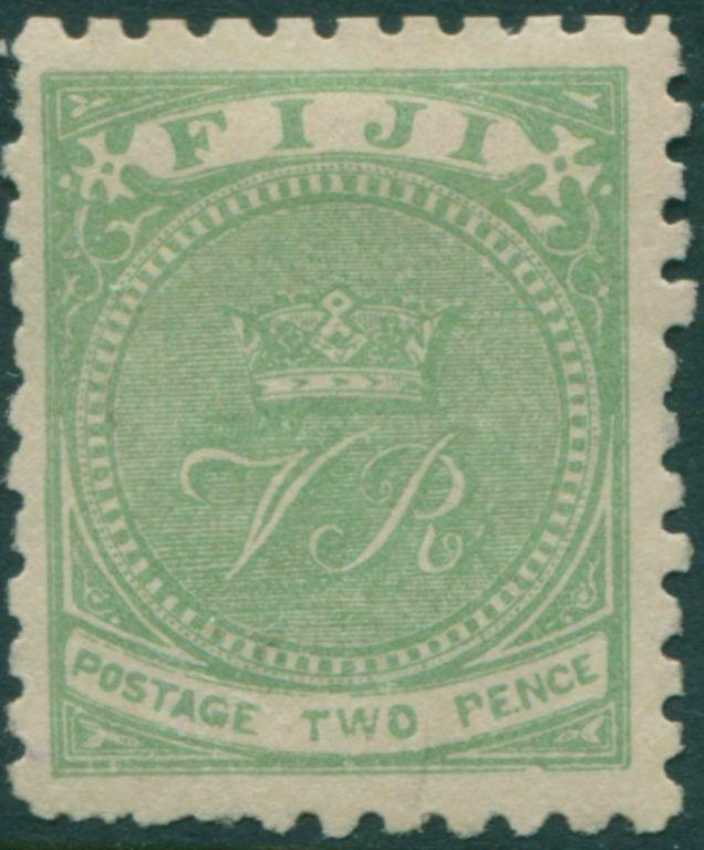 Fiji 1881 SG40 2d yellow-green Crown and VR p10 MLH