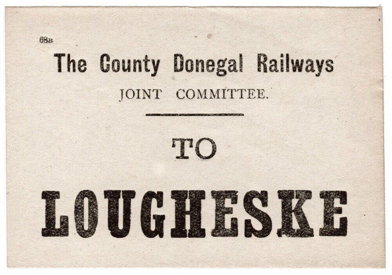 (I.B) County Donegal Railways Joint Committee : Parcel Label (Lougheske)