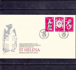 St. Helena, Scott cat. 317. Elizabeth Coronation issue. First day cover. ^