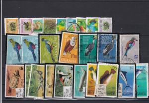 Uganda Various Birds Fish Animals Reptiles Stamps Ref 24911