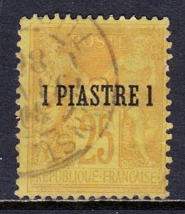 France (Offices in Turkey) - Scott #1 - Used - Crease, HH, pencil/rev. - SCV $16