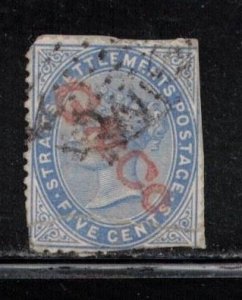 STRAITS SETTLEMENTS Scott # 45 Used - G & Co Overprint - Trimmed Perfs