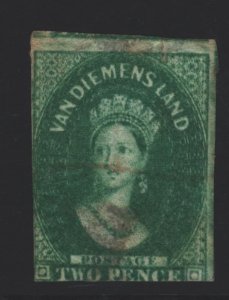 Tasmania Sc#12b Used - shallow thin