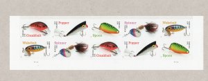 Scott#  5961-5965  unused   MNH plate block of 10 Fresh Water Fishing lures