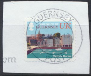 Guernsey SG 1401g Used on piece  Coastal Scenes Victoria Marina   see scan