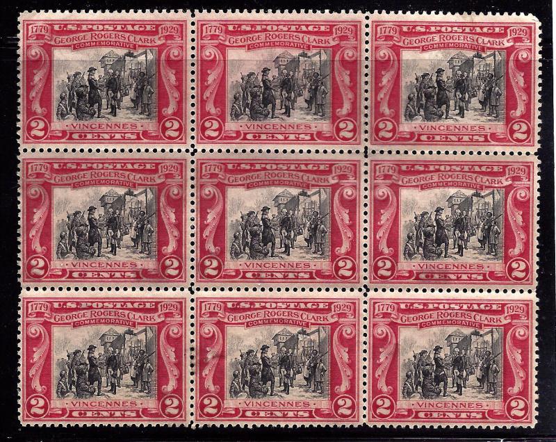 651 Used... Block of 9... SCV $4.50