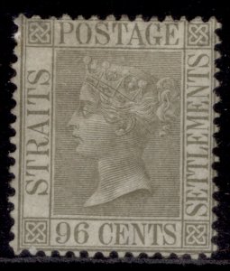 MALAYSIA - Straits Settlements QV SG19, 96c grey, UNUSED. Cat £450.