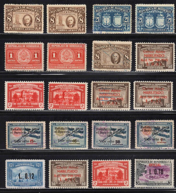 Honduras ~ Collection of 20 Stamps ( 12 Different )  MX Conditions