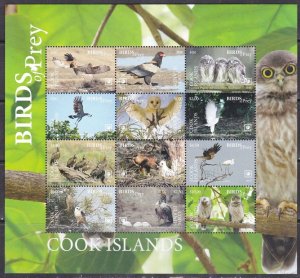 2018	Cook Islands	birds of prey owls klb MNH	315