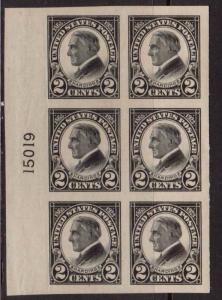 USA #611 XF/NH Imprint Block