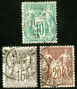 France Stamps # 68-70 Used VF Scott Value $56.00