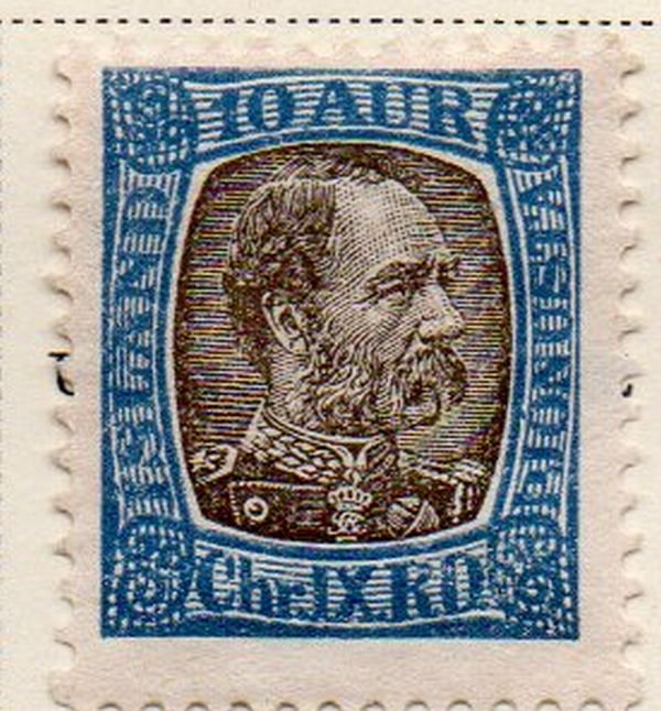 Iceland Sc O16 1902 10 aur  Christian IX official stamp mint