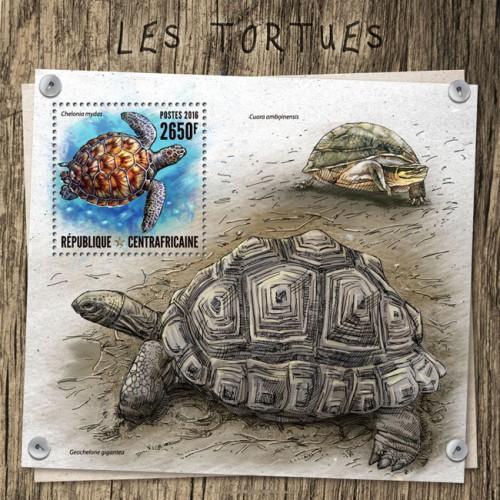 CENTRAFRICAINE 2016 SHEET TURTLES MARINE LIFE REPTILES