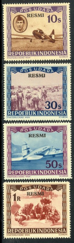 INDONESIA 1948 REPOEBLIK AIRMAIL OFFICIAL SET Sc CO1-CO4 MH