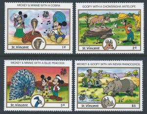 St. Vincent #1132-4,39 NH Disney - Indiapex Stamp Exhib. ...