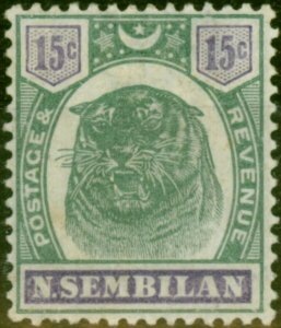 Negri Sembilan 1896 15c Green & Violet SG11 Fine & Fresh MM 