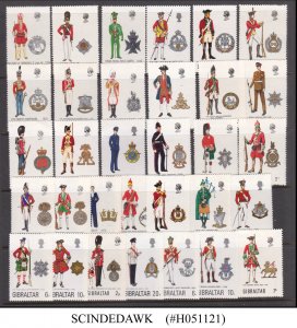 GIBRALTAR - 1969-76 ROYAL ARTILLERY OFFICER UNIFORMS - 32V - MINT NH