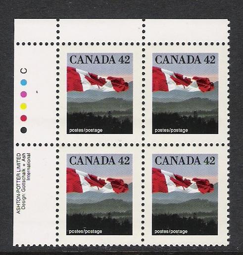 Canada #1356 UL PL BL Flag Over Hills 42