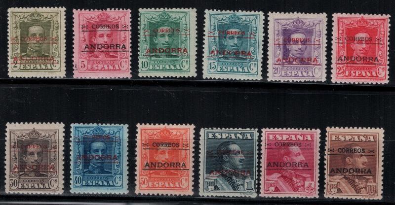 Andorra, Spanish 1928 SC 1-12 H,LH CV $513.90 