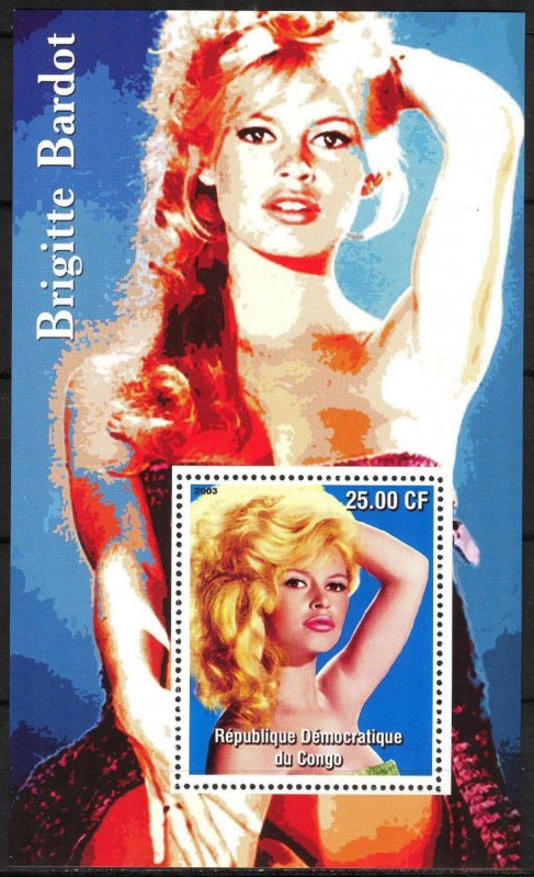 Congo 2003 Cinema Actress Brigitte Bardot S/S MNH Private