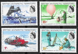 British Antarctic Terr.  # 20-23  Science Work    (4)  Mint NH