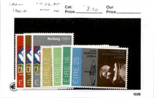 Ireland, Postage Stamp, #489-495 Mint NH, 1980 Christmas (AD)