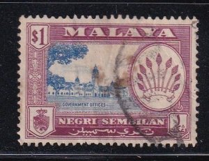 Malaya Negri Sembilan 1957 Sc 72 $1 Used