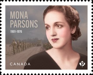 DIE CUT = MONA PARSONS = WWII HERO = Single stamp fr booklet Canada 2023 MNH