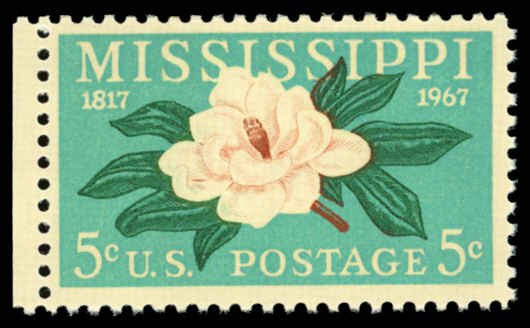 US Sc 1337 F-VF/MNH - 1967 5¢ Mississippi Statehood - P.O. Fresh