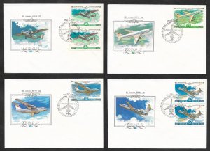SE)1979 RUSSIA, FROM THE AIRPLANE SERIES, THE EVOLUTION OF AIRPLANES, , 4 FDC